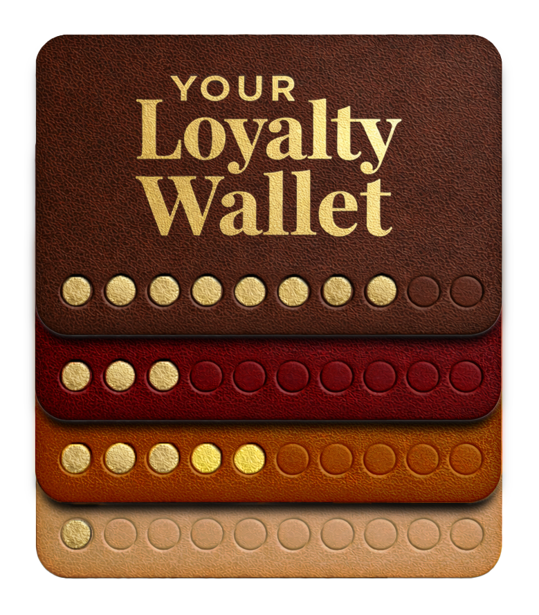 Your Loyalty Wallet — stacked stamp cards